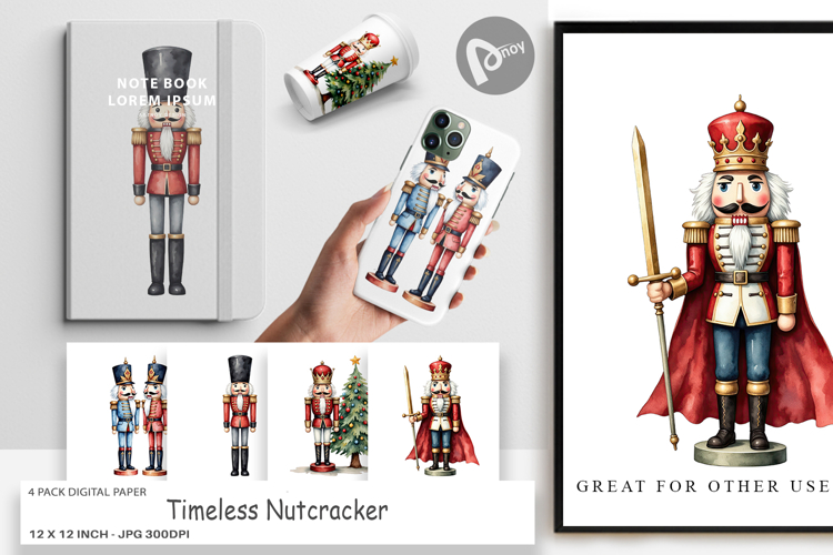 Digital Paper Timeless Nutcracker