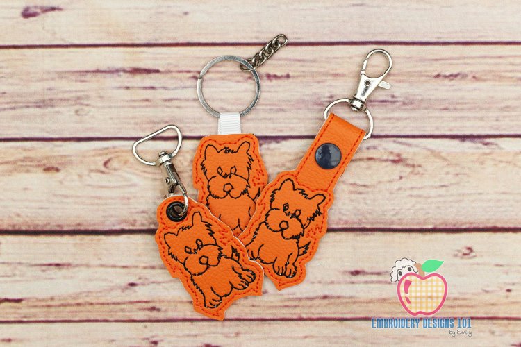 Tiny Dog ITH Snaptab Keyfob Design