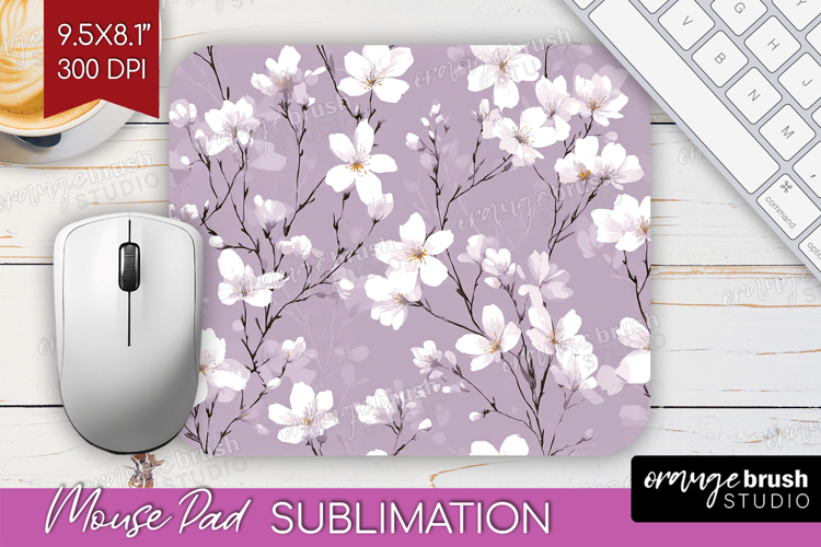 Tiny Flowers Mouse Pad Sublimation - Floral Mousepad PNG