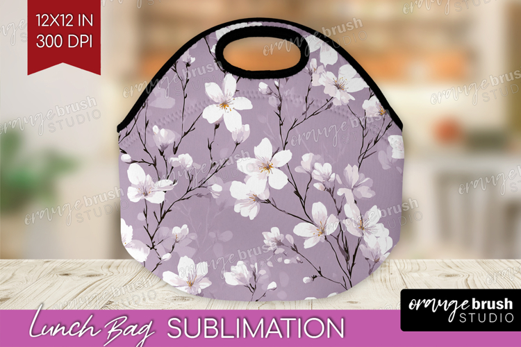 Tiny Flowers Lunch Bag - Floral Lunch Bug PNG Sublimation