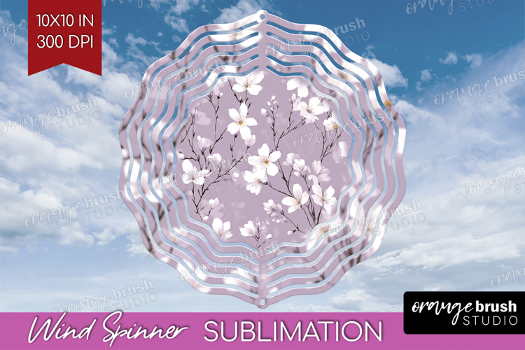 Tiny Flowers Wind Spinner Sublimation PNG - Floral Round