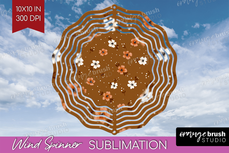 Tiny Flowers Wind Spinner Sublimation PNG - Floral Round