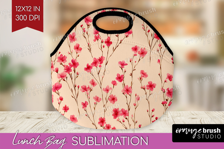 Tiny Flowers Lunch Bag - Floral Lunch Bug PNG Sublimation