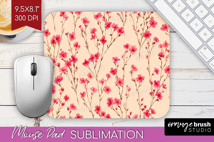 Tiny Flowers Mouse Pad Sublimation - Floral Mousepad PNG