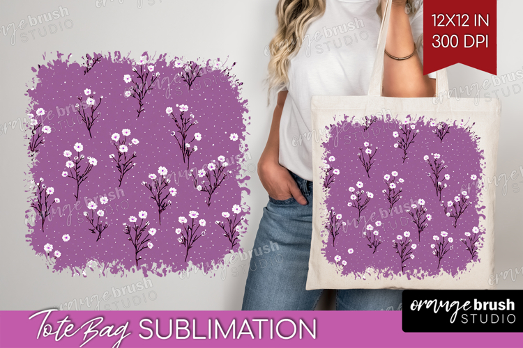Tiny Flowers Tote Bag - Floral Tote Bag PNG Sublimation