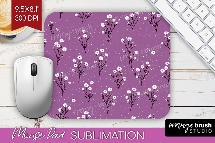 Tiny Flowers Mouse Pad Sublimation - Floral Mousepad PNG