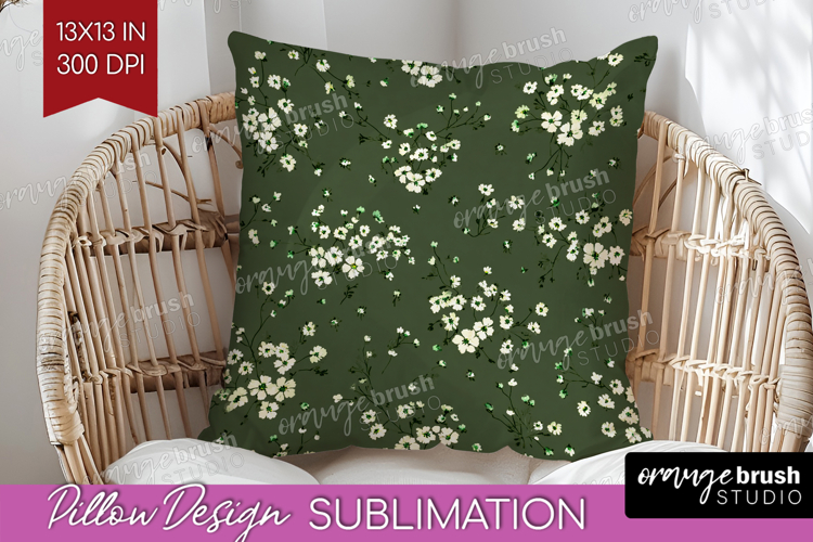 Tiny Flowers Pillow Sublimation - Floral Pillow Cover PNG