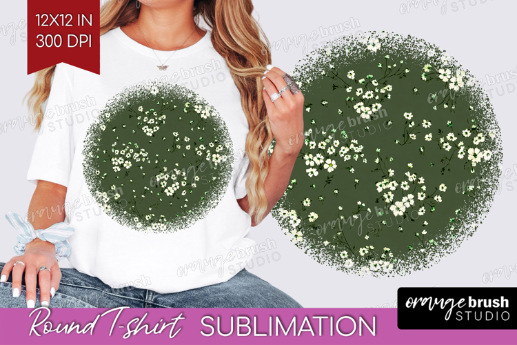 Tiny Flowers Round Tshirt Background - Floral PNG