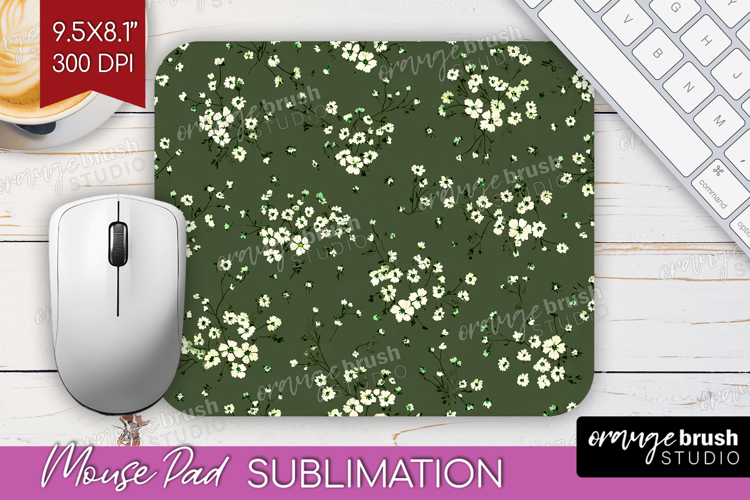 Tiny Flowers Mouse Pad Sublimation - Floral Mousepad PNG
