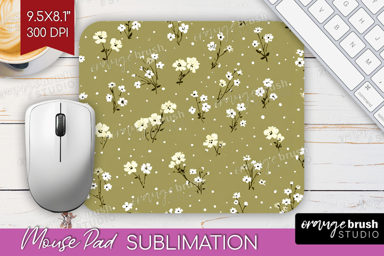 Tiny Flowers Mouse Pad Sublimation - Floral Mousepad PNG