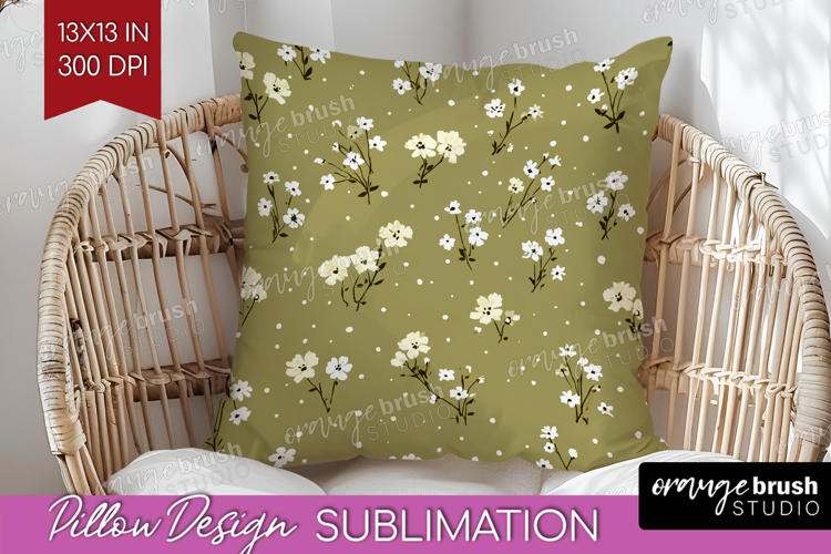 Tiny Flowers Pillow Sublimation - Floral Pillow Cover PNG