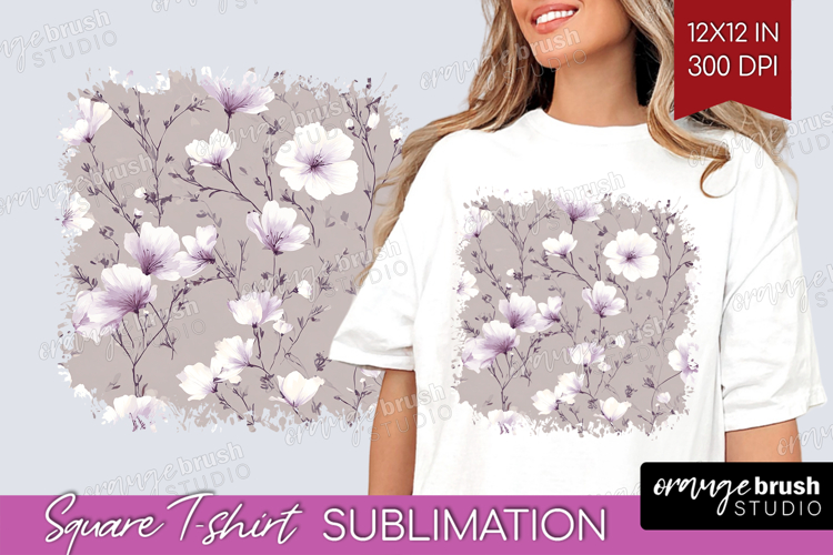 Tiny Flowers Square Tshirt Background - Floral PNG