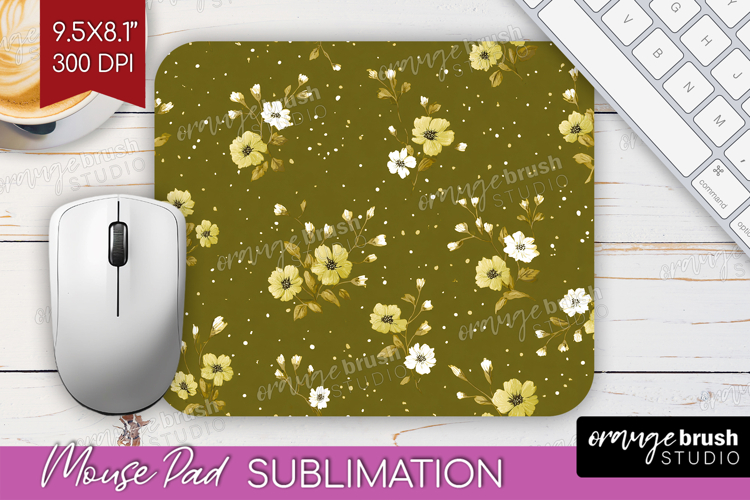 Tiny Flowers Mouse Pad Sublimation - Floral Mousepad PNG