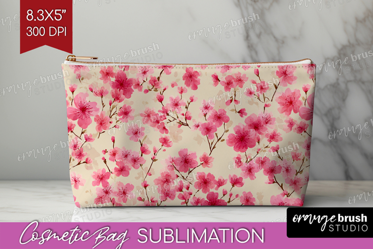 Tiny Flowers Cosmetic Bag - Floral Makeup Bag PNG