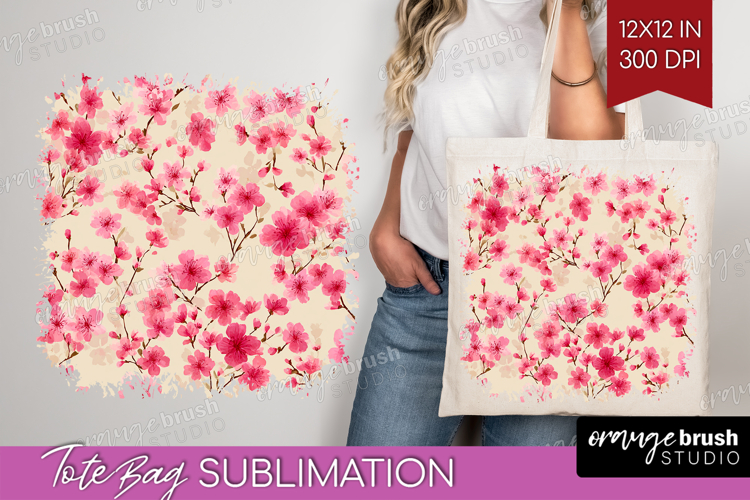 Tiny Flowers Tote Bag - Floral Tote Bag PNG Sublimation