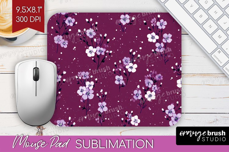 Tiny Flowers Mouse Pad Sublimation - Floral Mousepad PNG