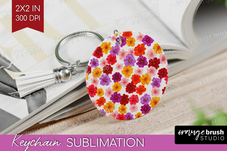 Tiny Flowers Keychain PNG - Floral Keychain Sublimation