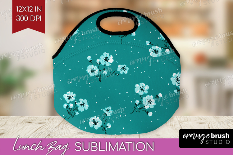 Tiny Flowers Lunch Bag - Floral Lunch Bug PNG Sublimation