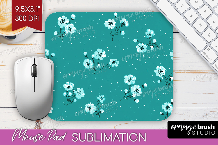 Tiny Flowers Mouse Pad Sublimation - Floral Mousepad PNG