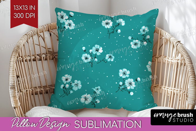 Tiny Flowers Pillow Sublimation - Floral Pillow Cover PNG