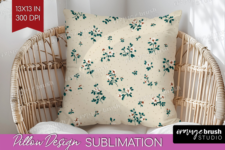 Tiny Flowers Pillow Sublimation - Floral Pillow Cover PNG