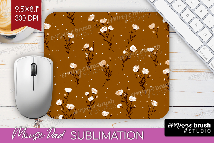 Tiny Flowers Mouse Pad Sublimation - Floral Mousepad PNG