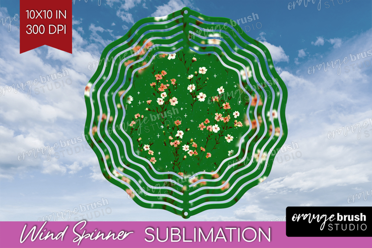 Tiny Flowers Wind Spinner Sublimation PNG - Floral Round