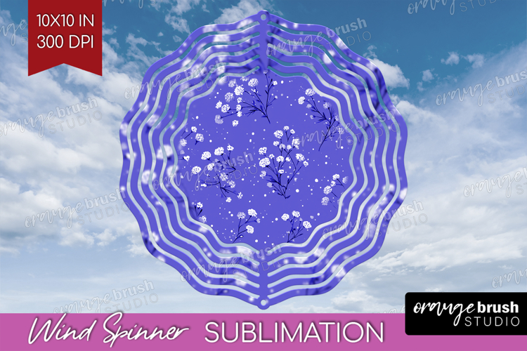 Tiny Flowers Wind Spinner Sublimation PNG - Floral Round