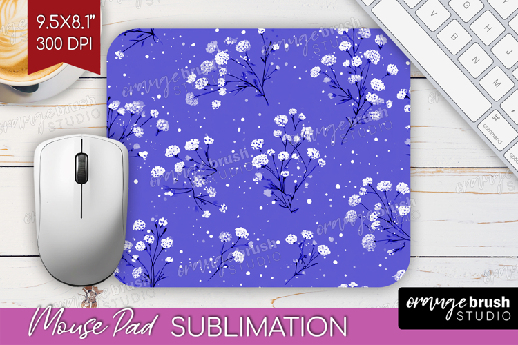 Tiny Flowers Mouse Pad Sublimation - Floral Mousepad PNG