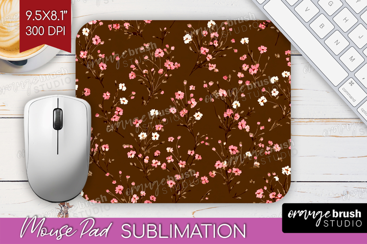 Tiny Flowers Mouse Pad Sublimation - Floral Mousepad PNG