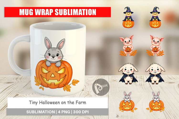 Mug Wrap Tiny Farm Halloween