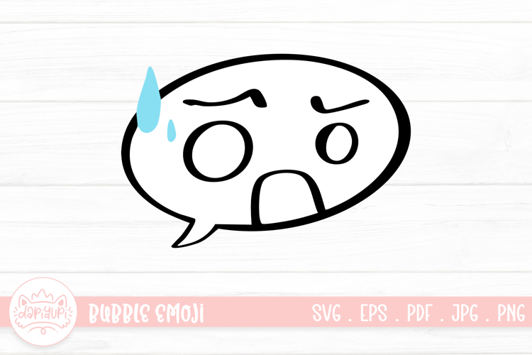 Tired Bubble Emoji Character Illustration