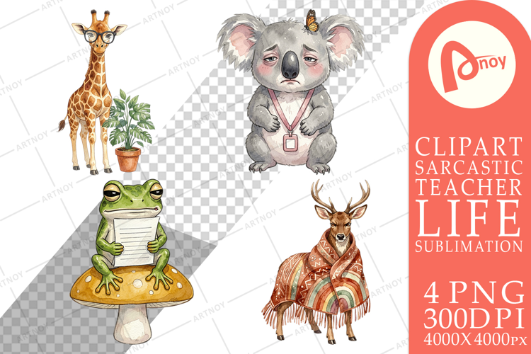 Tired Boho Teacher Animal Sublimation