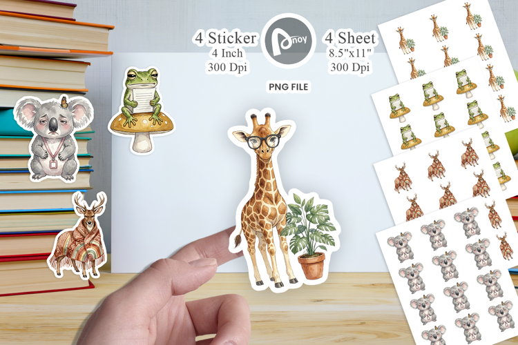 Tired Boho Teacher Animal Sticker