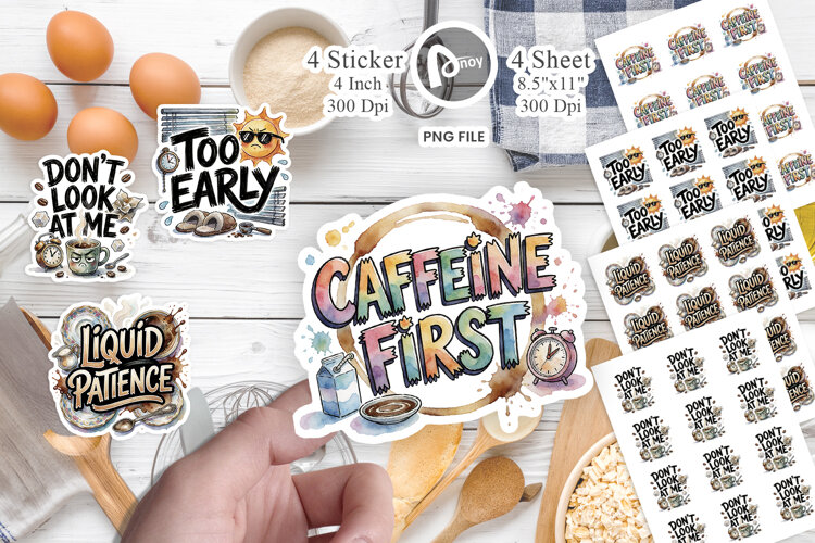 Caffeinated Morning Moods Sticker example image 1
