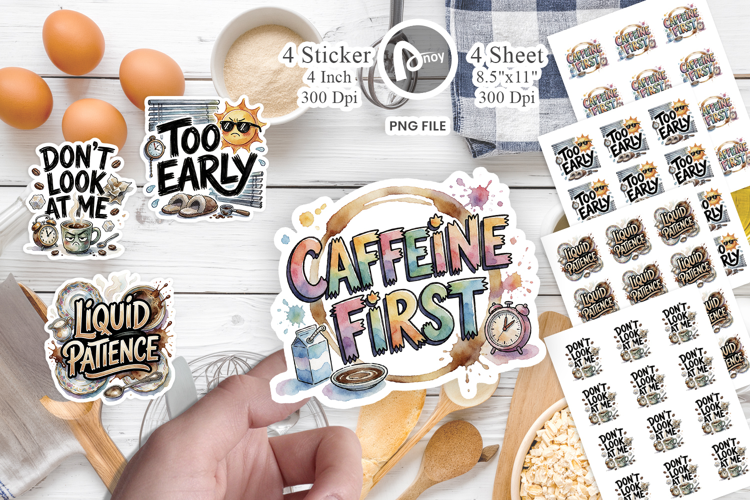 Caffeinated Morning Moods Sticker