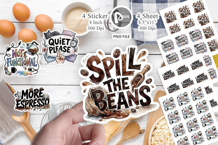 Caffeinated Morning Moods Sticker example image 1