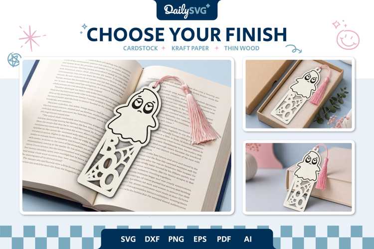 Cute Ghost Bookmark SVG Halloween Spooky Cut File