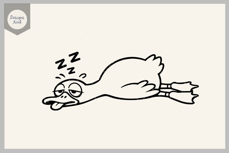 Tired Goose SVG, Funny Sleepy Goose SVG, Exhausted Goose example image 1