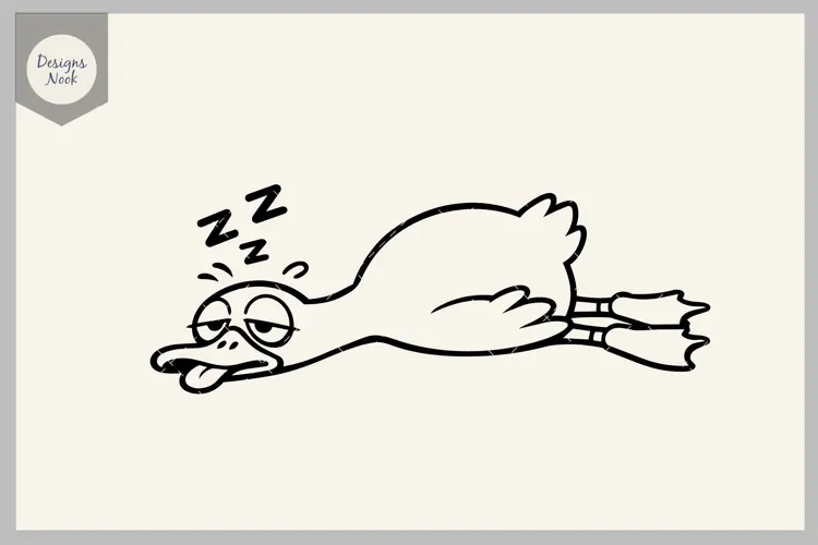 Tired Goose SVG, Funny Sleepy Goose SVG, Exhausted Goose