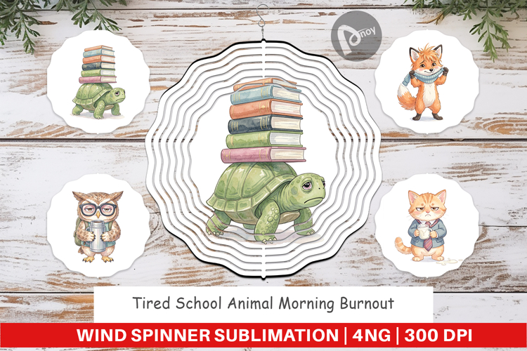 Tired School Animal Wind Spinner