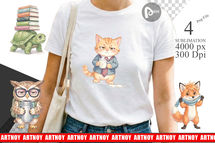Tired School Animal Sublimation