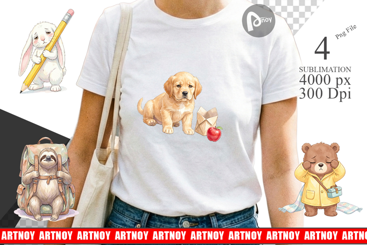Tired School Animal Sublimation