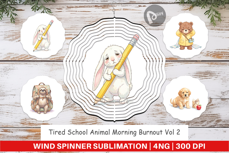 Tired School Animal Wind Spinner