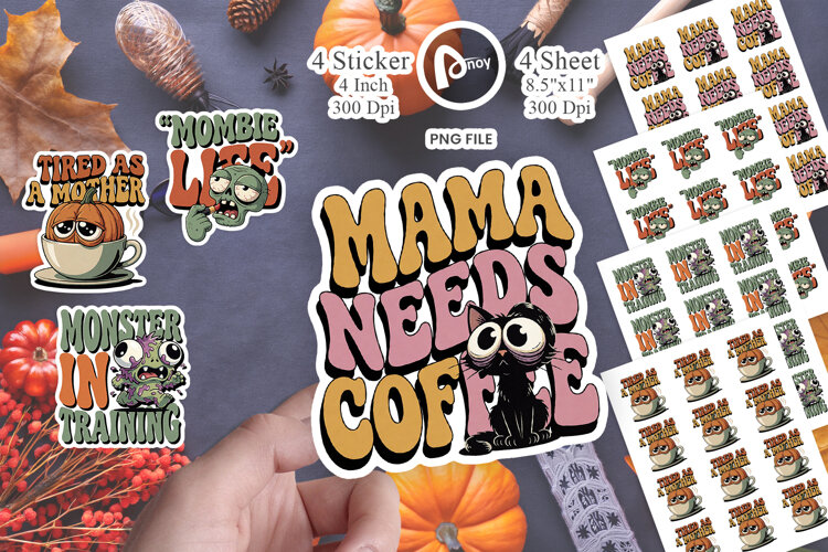 Spooky Mama Halloween Sticker example image 1