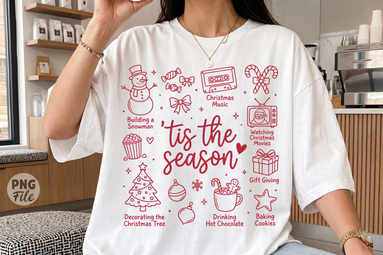 Tis The Season Christmas Doodle PNG,Winter Activities Design