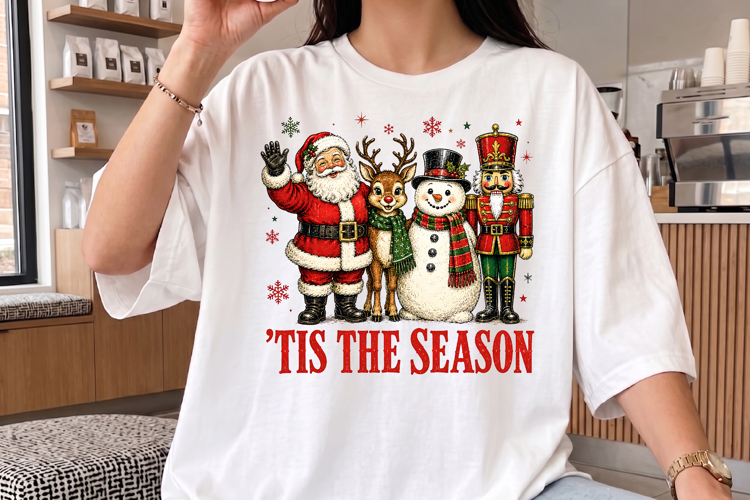 Tis The Season Christmas Friends PNG - Holiday Shirt Design