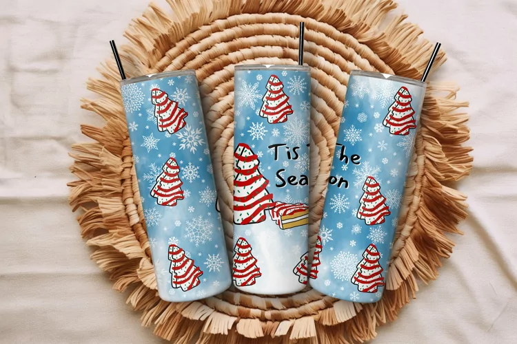 20oz Christmas Tree Cake Tumbler Tis The Season Tumbler Wrap