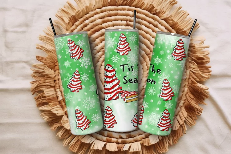 20oz Christmas Tree Cake Tumbler Tis The Season Tumbler Wrap