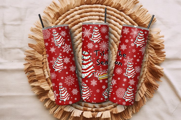20oz Christmas Tree Cake Tumbler Tis The Season Tumbler Wrap example image 1
